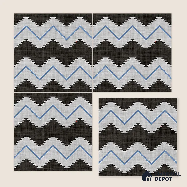 Moroccan Floor Tile TL 12339 PS 321 Blue 1 ft x 1 ft Matte Finish Ceramic Tile - 9 mm | Suitable For Bathroom, Balcony, Kitchen