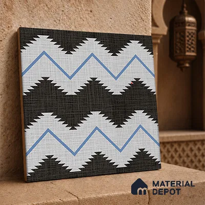 Moroccan Floor Tile TL 12339 PS 321 Blue 1 ft x 1 ft Matte Finish Ceramic Tile - 9 mm | Suitable For Bathroom, Balcony, Kitchen