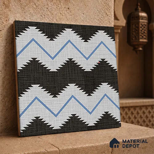 Moroccan Floor Tile TL 12339 PS 321 Blue 1 ft x 1 ft Matte Finish Ceramic Tile - 9 mm | Suitable For Bathroom, Balcony, Kitchen