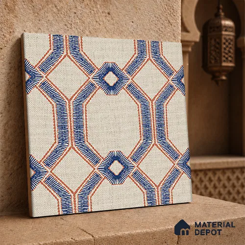 Moroccan Floor Tile TL 12341 PS 349 Blue 1 ft x 1 ft Matte Finish Ceramic Tile - 9 mm | Suitable For Bathroom, Balcony, Kitchen
