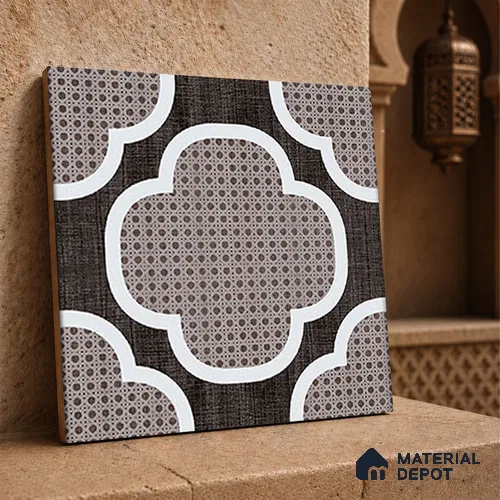 Moroccan Floor Tile TL 12342 PS 350 1 ft x 1 ft Matte Finish Ceramic Tile - 9 mm | Suitable For Bathroom, Balcony, Kitchen