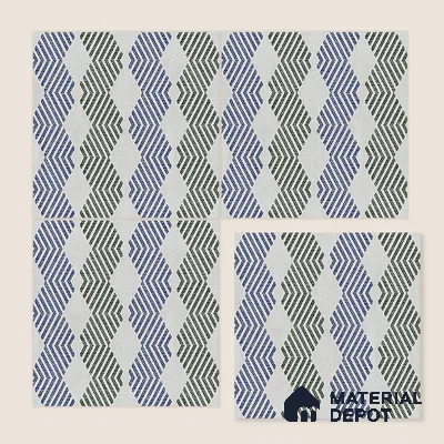 Moroccan Floor Tile TL 12345 B PS 353 Green 1 ft x 1 ft Matte Finish Ceramic Tile - 9 mm | Suitable For Bathroom, Balcony, Kitchen