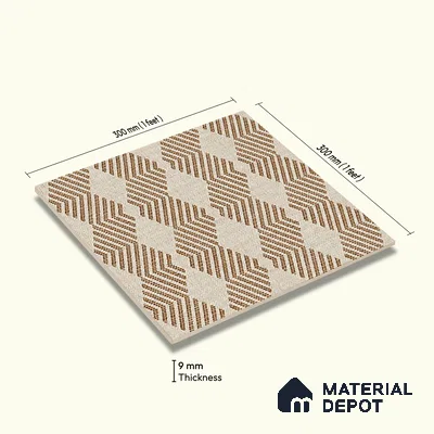Moroccan Floor Tile TL 12345 PS 353 Brown 1 ft x 1 ft Matte Finish Ceramic Tile - 9 mm | Suitable For Bathroom, Balcony, Kitchen