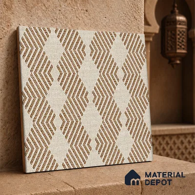 Moroccan Floor Tile TL 12345 PS 353 Brown 1 ft x 1 ft Matte Finish Ceramic Tile - 9 mm | Suitable For Bathroom, Balcony, Kitchen