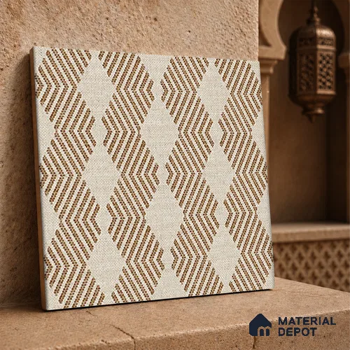 Moroccan Floor Tile TL 12345 PS 353 Brown 1 ft x 1 ft Matte Finish Ceramic Tile - 9 mm | Suitable For Bathroom, Balcony, Kitchen