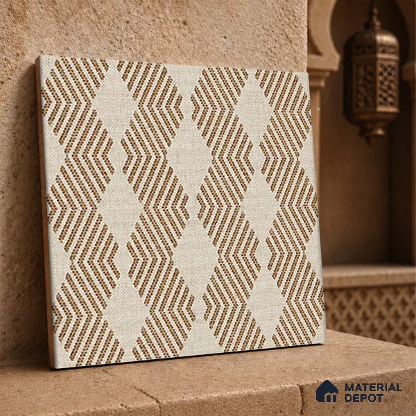 Moroccan Floor Tile TL 12345 PS 353 Brown 1 ft x 1 ft Matte Finish Ceramic Tile - 9 mm | Suitable For Bathroom, Balcony, Kitchen