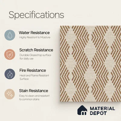 Moroccan Floor Tile TL 12345 PS 353 Brown 1 ft x 1 ft Matte Finish Ceramic Tile - 9 mm | Suitable For Bathroom, Balcony, Kitchen