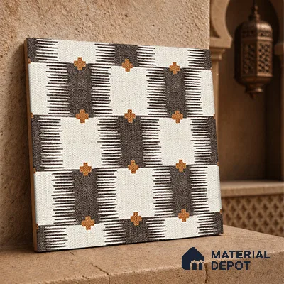 Moroccan Floor Tile TL 12346 PS 354 1 ft x 1 ft Matte Finish Ceramic Tile - 9 mm | Suitable For Bathroom, Balcony, Kitchen
