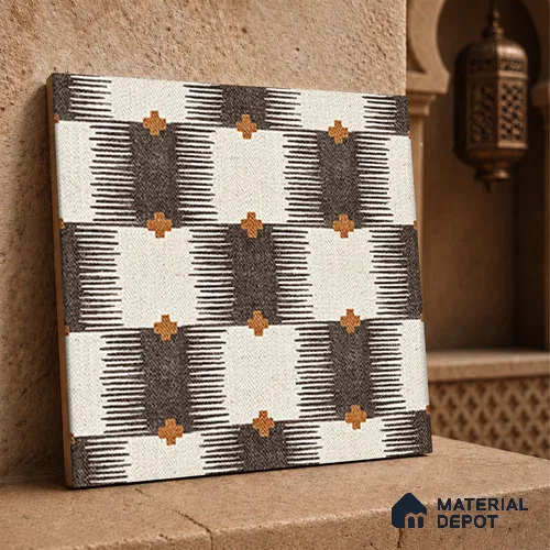 Moroccan Floor Tile TL 12346 PS 354 1 ft x 1 ft Matte Finish Ceramic Tile - 9 mm | Suitable For Bathroom, Balcony, Kitchen
