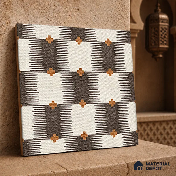 Moroccan Floor Tile TL 12346 PS 354 1 ft x 1 ft Matte Finish Ceramic Tile - 9 mm | Suitable For Bathroom, Balcony, Kitchen