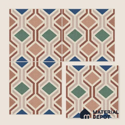 Moroccan Floor Tile TL 12347 PS 355 1 ft x 1 ft Matte Finish Ceramic Tile - 9 mm | Suitable For Bathroom, Balcony, Kitchen