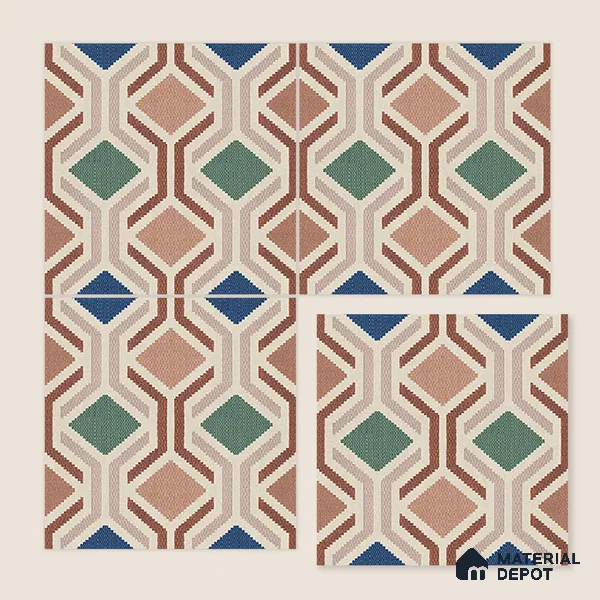 Moroccan Floor Tile TL 12347 PS 355 1 ft x 1 ft Matte Finish Ceramic Tile - 9 mm | Suitable For Bathroom, Balcony, Kitchen