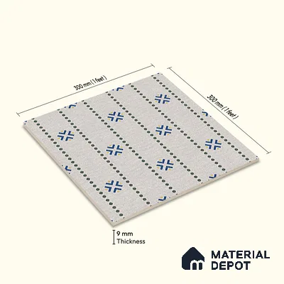 Moroccan Floor Tile TL 12348 PS 356 1 ft x 1 ft Matte Finish Ceramic Tile - 9 mm | Suitable For Bathroom, Balcony, Kitchen
