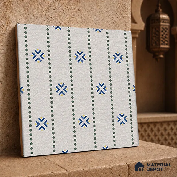 Moroccan Floor Tile TL 12348 PS 356 1 ft x 1 ft Matte Finish Ceramic Tile - 9 mm | Suitable For Bathroom, Balcony, Kitchen
