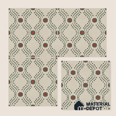 Moroccan Floor Tile TL 12349 PS 357 1 ft x 1 ft Matte Finish Ceramic Tile - 9 mm | Suitable For Bathroom, Balcony, Kitchen