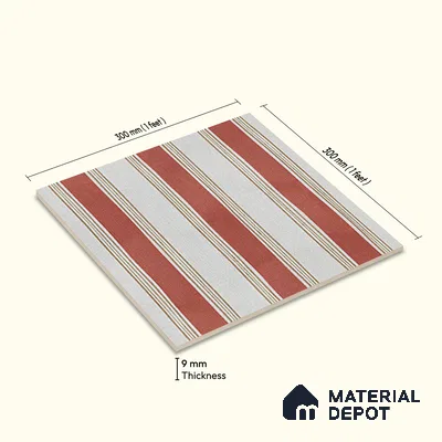 Moroccan Floor Tile TL 12352 B PS 360 Terra 1 ft x 1 ft Matte Finish Ceramic Tile - 9 mm | Suitable For Bathroom, Balcony, Kitchen