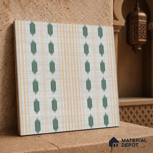 Moroccan Floor Tile TL 12353 PS 361 Green 1 ft x 1 ft Matte Finish Ceramic Tile - 9 mm | Suitable For Bathroom, Balcony, Kitchen