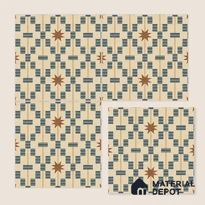 Moroccan Floor Tile TL 12355 PS 363 1 ft x 1 ft Matte Finish Ceramic Tile - 9 mm | Suitable For Bathroom, Balcony, Kitchen