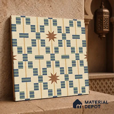 Moroccan Floor Tile TL 12355 PS 363 1 ft x 1 ft Matte Finish Ceramic Tile - 9 mm | Suitable For Bathroom, Balcony, Kitchen