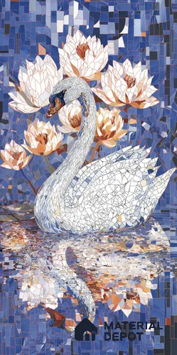 Mosaic Look Poster Wall Tile TL 12382 Poster 84 4 ft x 2 ft Gloster Finish Vitrified - 9 mm | Suitable For Living Room, Bedroom & Office | 1 Box Contains 4 Piece Packing