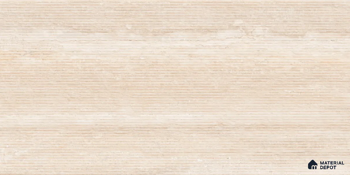 Punch Travertine Wall Tile TL 12491 E Travex Camel 4 ft x 2 ft Petals Protex Glr Punch Finish Vitified - 9 mm | 6 Random Design | Suitable for Living Room, Bedroom, Dining & Kitchen Wall
