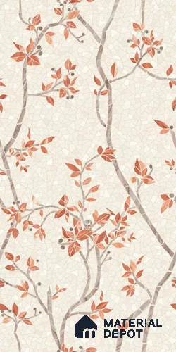 TL 12506 C Twig Leaves Beige Decor Endless 4 ft x 2 ft Vitrified  Tile - 9 mm