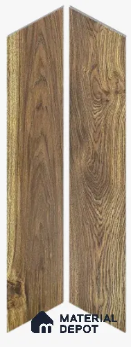 Wood Floor Tile TL 12549 Chevron Jacobean 3 ft x 6 inch Matte Finish Vitrified Tile - 9 mm