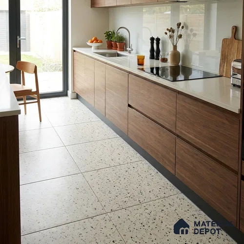 Terrazzo Floor Tile TL 12550 Stone Dusk 2 ft x 2 ft Matte Finish Vitrified Tile | Random Design  - 9 mm