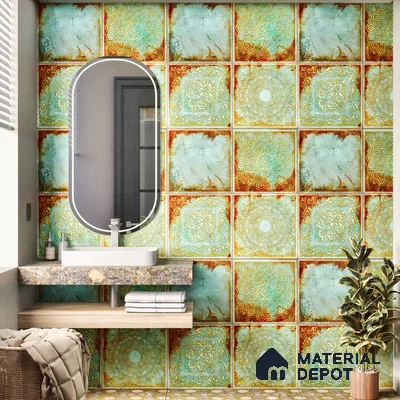 Moroccan Wall Tile TL 06339 C Artiflow 12 inch x 12 inch Ceramic Matte Finish - 9.5 mm | Suitable for Accent/Feature Walls, Bathroom, Kitchen, Dining Area