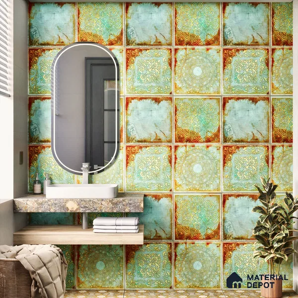 Moroccan Wall Tile TL 06339 C Artiflow 12 inch x 12 inch Ceramic Matte Finish - 9.5 mm | Suitable for Accent/Feature Walls, Bathroom, Kitchen, Dining Area