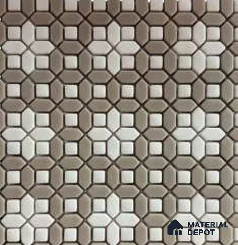Mosaic Look Wall Tile TL 12582 Ivory Cubic 9.6 inc x 9.6 inc  Matte Finish - 6 mm | Suitable for Bathroom Wall, Kitchen Wall & Backsplash & Highlighter Wall