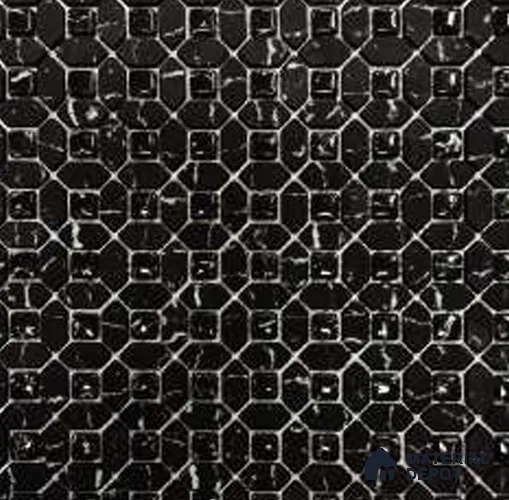 Mosaic Look Wall Tile TL 12585 B Noir Vein 9.6 inc x 9.6 inc  Matte Finish - 6 mm | Suitable for Bathroom Wall, Kitchen Wall & Backsplash & Highlighter Wall