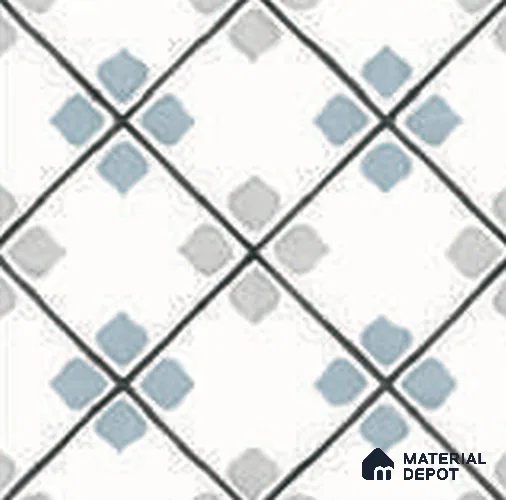 Moroccan Wall & Floor Tile TL 12590 Tivoli Petal 8 inch x 8 inch White Body Vitrified Glue Matte Finish - 9 mm | Suitable for Living Room, Bathroom, Dining & Highlighter Wall