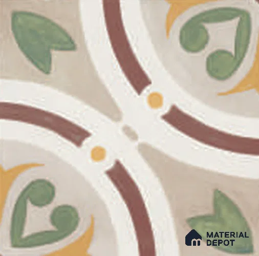 Moroccan Wall & Floor Tile TL 12591 B Stella Wine 8 inc x 8 inc White Body Vitrified Matte Finish - 9 mm | Suitable for Living Room, Bathroom, Dining & Highlighter Wall