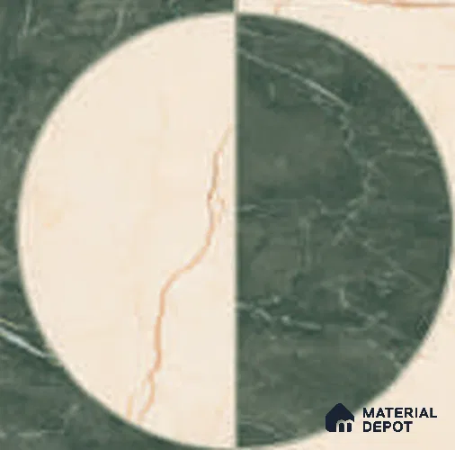 Moroccan Wall & Floor Tile TL 12592 Oberon Verde 8 inc x 8 inc White Body Vitrified Matte Finish - 9 mm | Suitable for Living Room, Bathroom, Dining & Highlighter Wall