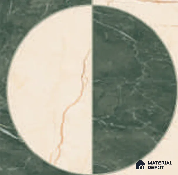 Moroccan Wall & Floor Tile TL 12592 Oberon Verde 8 inc x 8 inc White Body Vitrified Matte Finish - 9 mm | Suitable for Living Room, Bathroom, Dining & Highlighter Wall