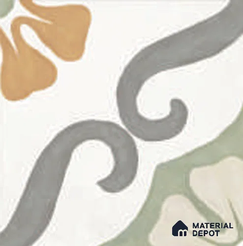 Moroccan Wall & Floor Tile TL 12593 B Venice Pine 8 inc x 8 inc White Body Vitrified Matte Finish - 9 mm | Suitable for Living Room, Bathroom, Dining & Highlighter Wall