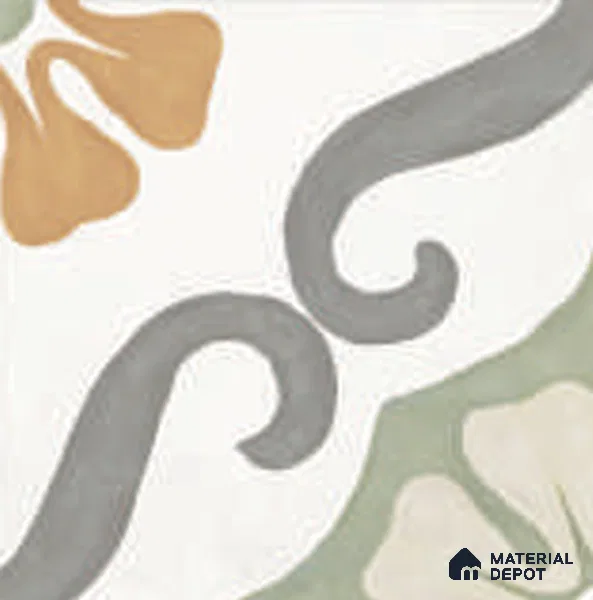 Moroccan Wall & Floor Tile TL 12593 B Venice Pine 8 inc x 8 inc White Body Vitrified Matte Finish - 9 mm | Suitable for Living Room, Bathroom, Dining & Highlighter Wall