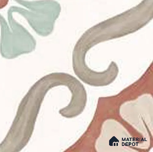 Moroccan Wall & Floor Tile TL 12593 Venice Henna 8 inc x 8 inc White Body Vitrified Matte Finish - 9 mm | Suitable for Living Room, Bathroom, Dining & Highlighter Wall
