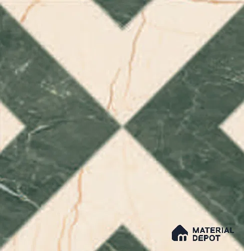 Moroccan Wall & Floor Tile TL 12595 B Evora Verde 8 inc x 8 inc White Body Vitrified Matte Finish - 9 mm | Suitable for Living Room, Bathroom, Dining & Highlighter Wall