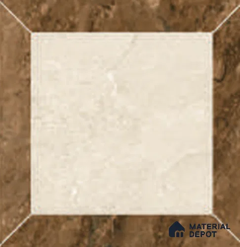 Geometric Floor Tile TL 12599 Quadro Caffe 1 ft x 1 ft White Body Vitrified Matte Finish - 9 mm | 4 Random Design | Living Room, Foyer, Office & Dining | Minimum 2 mm Spacer Is Mandatory