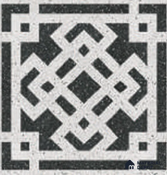 Moroccan Floor Tile TL 12600 Cassettone Bianco 1 ft x 1 ft White Body Vitrified Matte Finish - 9 mm | Living Room, Foyer, Office & Dining | Minimum 2 mm Spacer Is Mandatory