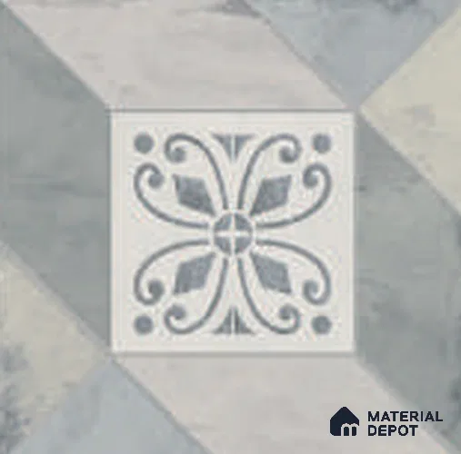 Moroccan Floor Tile TL 12601 C Verona Cool 1 ft x 1 ft White Body Vitrified Matte Finish - 9 mm | 4 Random Design | Living Room, Foyer, Office & Dining | Minimum 2 mm Spacer Is Mandatory