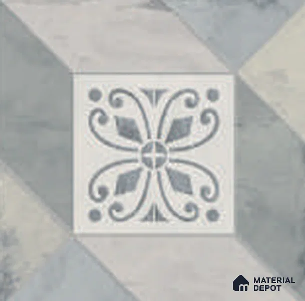 Moroccan Floor Tile TL 12601 C Verona Cool 1 ft x 1 ft White Body Vitrified Matte Finish - 9 mm | 4 Random Design | Living Room, Foyer, Office & Dining | Minimum 2 mm Spacer Is Mandatory