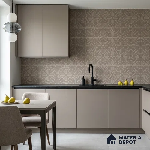 Moroccan Floor & Wall Tile TL 12606 Duomo 1 ft x 1 ft Ceramic Carving Matte Finish - 9.5 mm | Living Room, Kitchen Wall & Backsplashes, Dining & Bathroom