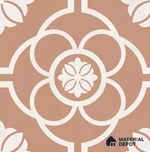 Moroccan Floor & Wall Tile TL 12608 Asterix Pink Decor 1 ft x 1 ft Ceramic Carving Matte Finish - 9.5 mm | Living Room, Kitchen Wall & Backsplashes, Dining & Bathroom