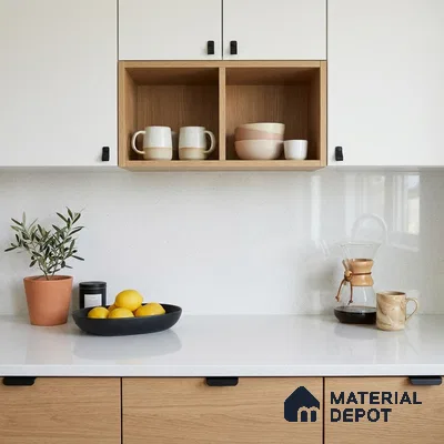 Terrazzo Counter Top Slab TL 12655 Galaxy Snow White 8 ft x 2.62 ft Full Body Vitrified Glossy Finish - 15 mm | Suitable For Counter Top, Dining Table Top & Window Frame