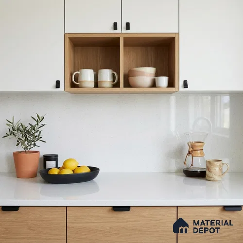 Terrazzo Counter Top Slab TL 12655 Galaxy Snow White 8 ft x 2.62 ft Full Body Vitrified Glossy Finish - 15 mm | Suitable For Counter Top, Dining Table Top & Window Frame
