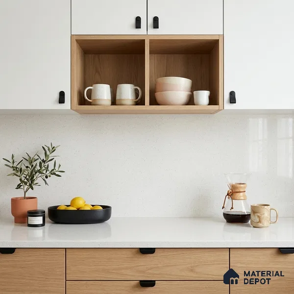 Terrazzo Counter Top Slab TL 12656 Galaxy White 8 ft x 2.62 ft Full Body Vitrified Glossy Finish - 15 mm | Suitable For Counter Top, Dining Table Top & Window Frame