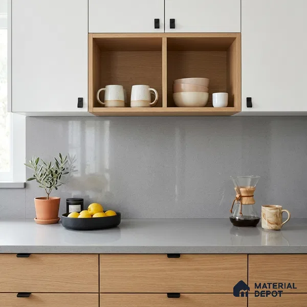 Terrazzo Counter Top Slab TL 12659 Galaxy Steel 8 ft x 2.62 ft Full Body Vitrified Glossy Finish - 15 mm | Suitable For Counter Top, Dining Table Top & Window Frame
